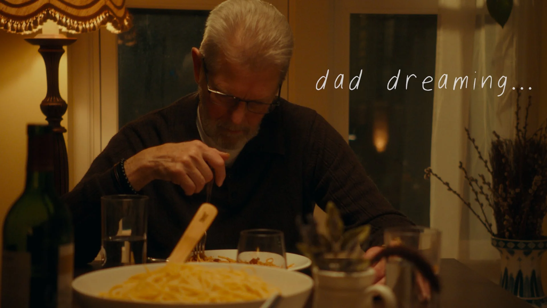 A father at the dinner table